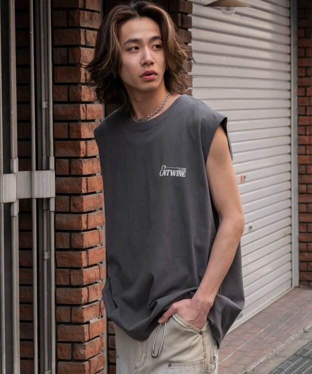 WEGO 【ユニセックス着用ITEM/MLサイズ展開】ヴィンテージライクグラフィックノースリーブ 柄7