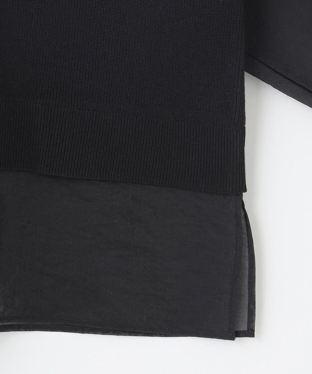 自由区 ハイツイストコットンアセテートプルオーバー ニット ブラック