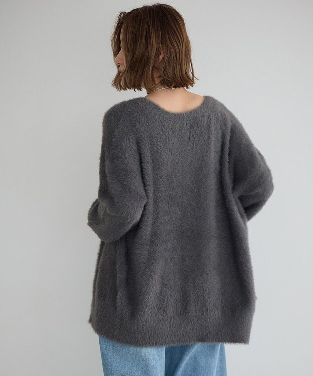 YECCA VECCA ラメシャギーカーディガン Charcoal Gray