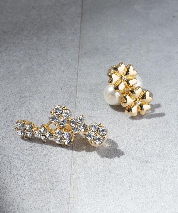 組曲 【Flower Collection】プチフラワービジューイヤリング ゴールド系