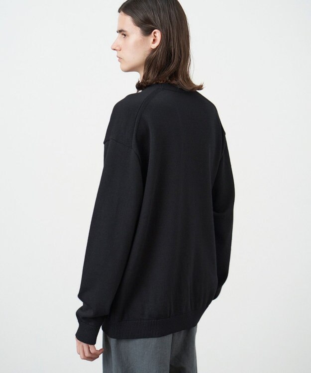 ATON WOOL WASHI | クルーネックセーター - UNISEX BLACK