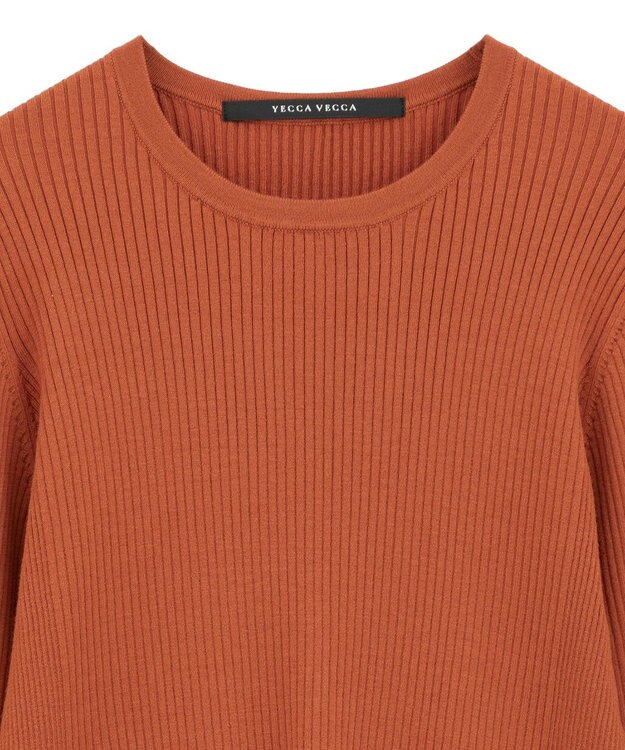 YECCA VECCA 袖釦クルーネックリブニット Light Blue