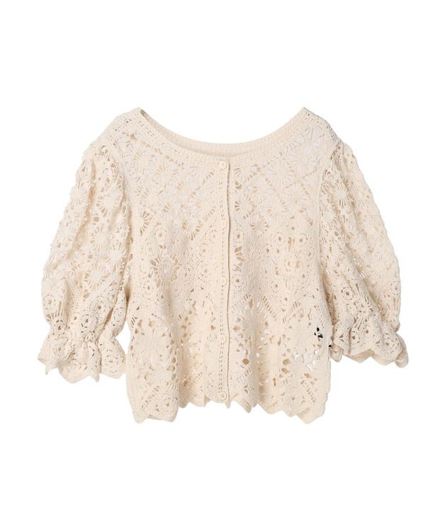 Green Parks ・ＳＵＧＡＲ　ＳＰＯＯＮ　２ｗａｙクロシェカーディガン Ivory