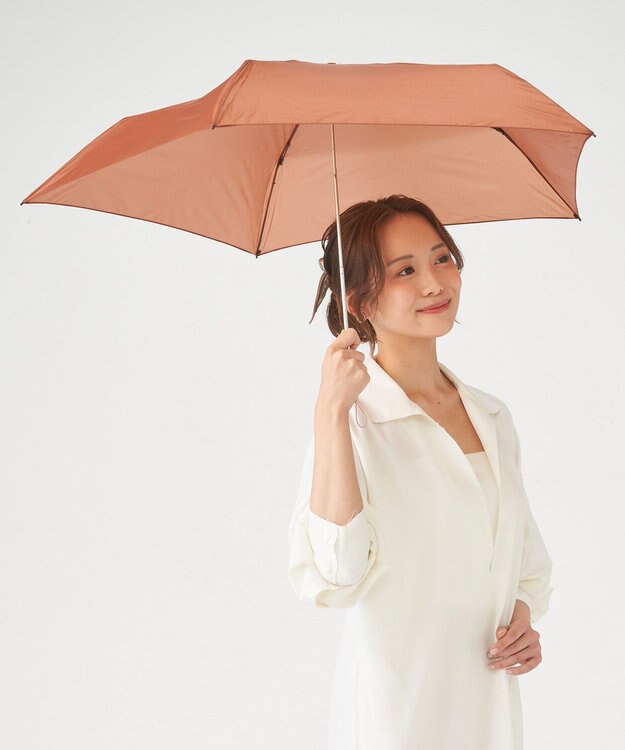 MOONBAT 【Pitaa】 pen プレーン 無地  折りたたみ傘 雨傘 超軽量 50cm ディープオレンジ（レンガ）