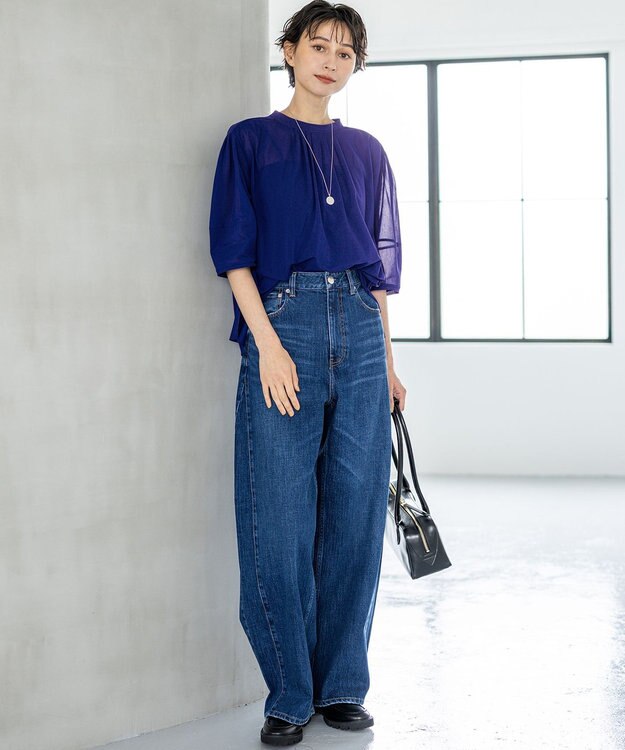 23区 【見上愛さん着用/RED CARD TOKYO×23区】カーヴィー デニム パンツ ミッドブルー系