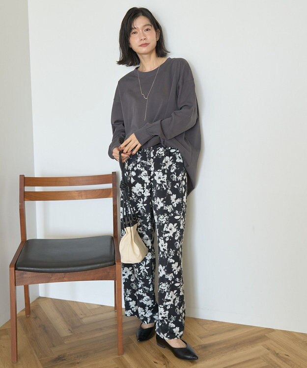 AMERICAN HOLIC コットンロング丈プルオーバー Charcoal Gray