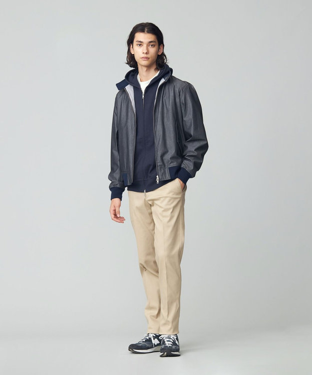 J.PRESS MEN ボンディングデニム ゴルフジャケット ネイビー系