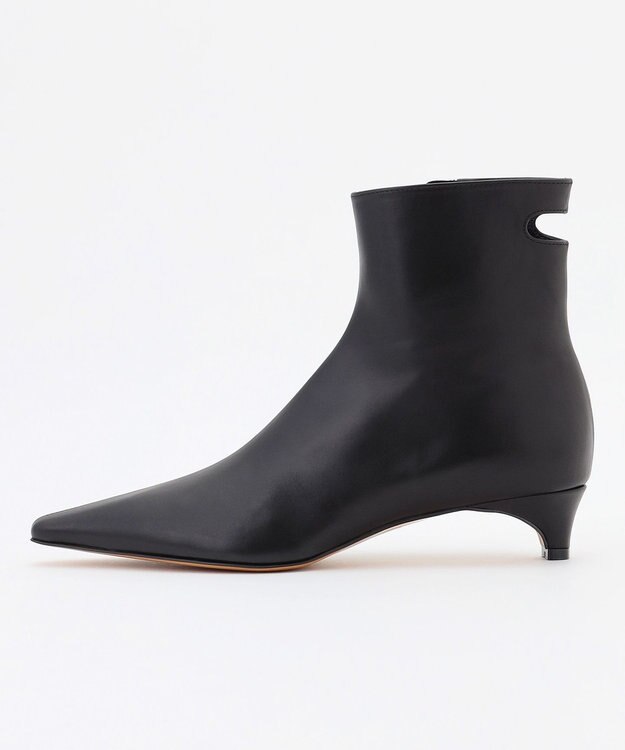 BEIGE， 【一部店舗限定】HENRI EN VARGO / CAROLINE カッティングショートブーツ Black