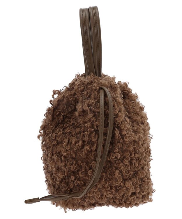 Green Parks ＯＴＯ．ＨＡ．プードルファーハンドバッグ Brown