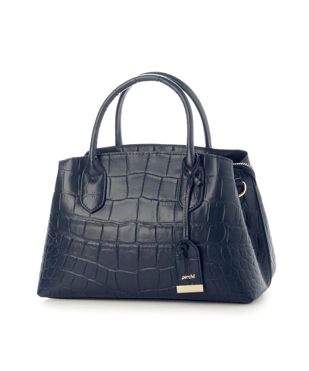 UNBILLION ペルケ perche / WEB直営限定・牛革ユーティリティ・2wayトートバッグS クロコネイビー
