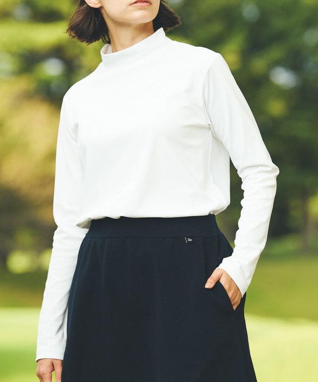 雑誌掲載・吸汗速乾・UVケア】 鹿の子 モックネックロングシャツ ZHG