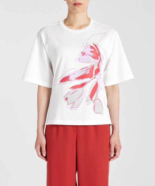 Paul Smith Drawn Tulip バック リボン カットソー ホワイト