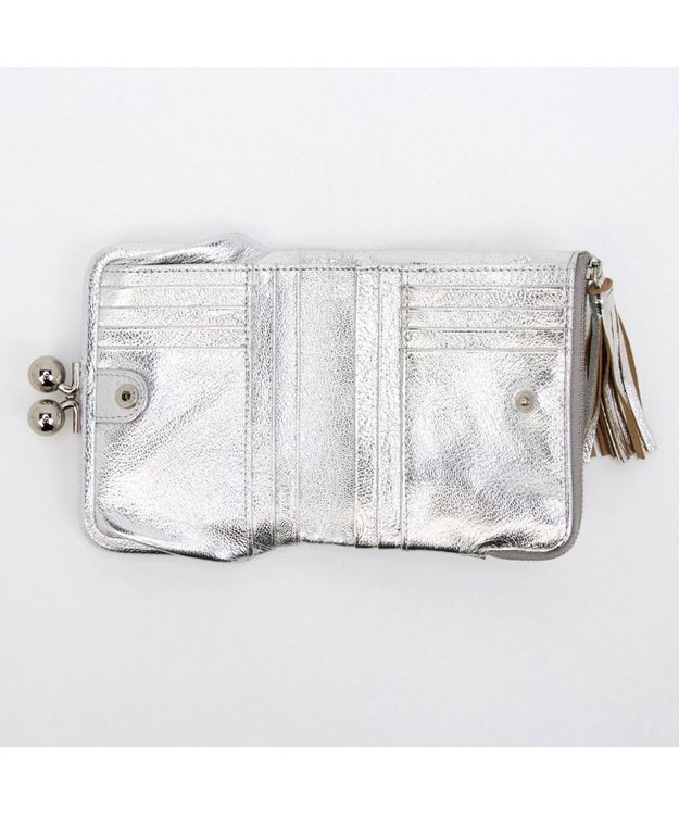 UNBILLION ペルケ perche / マルチスタッズがま口二つ折りウォレット シルバー