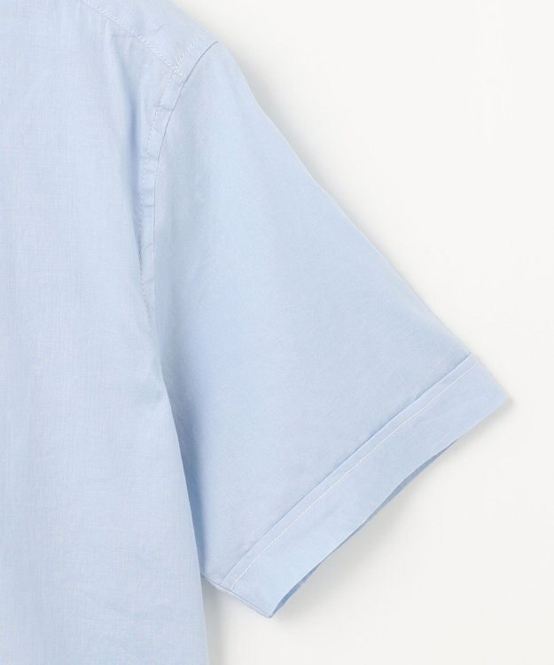 JOSEPH HOMME リネンストレッチブロード 　ウィングカラー半袖シャツ スカイブルー系
