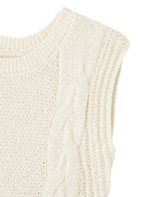 earth music&ecology フレアニットベスト Ivory