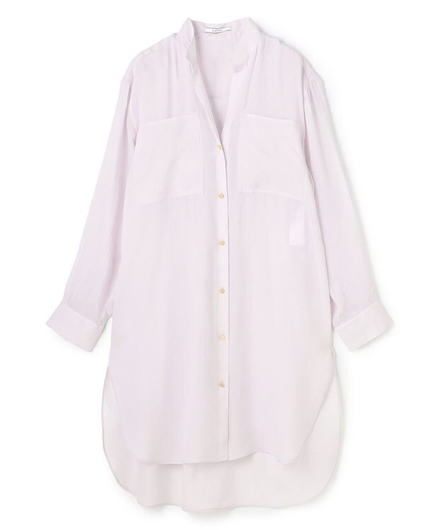 BEIGE， PAULINE / リネンヴィスコースオーバーサイズロングシャツ Lilac