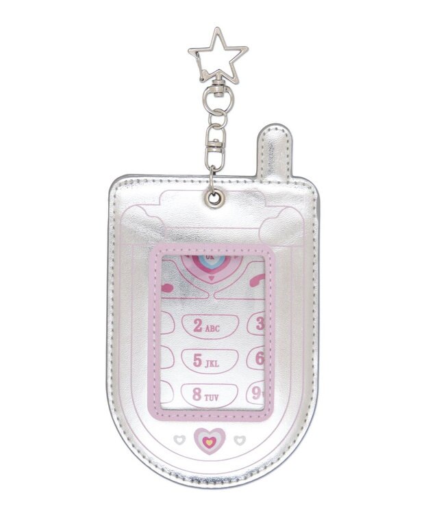 WEGO 【痛バ＆推し活グッズ】シャイニーガラケーカードホルダーキーホルダー ピンク