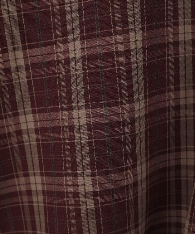 earth music&ecology フーディーチェックシャツ Bordeaux