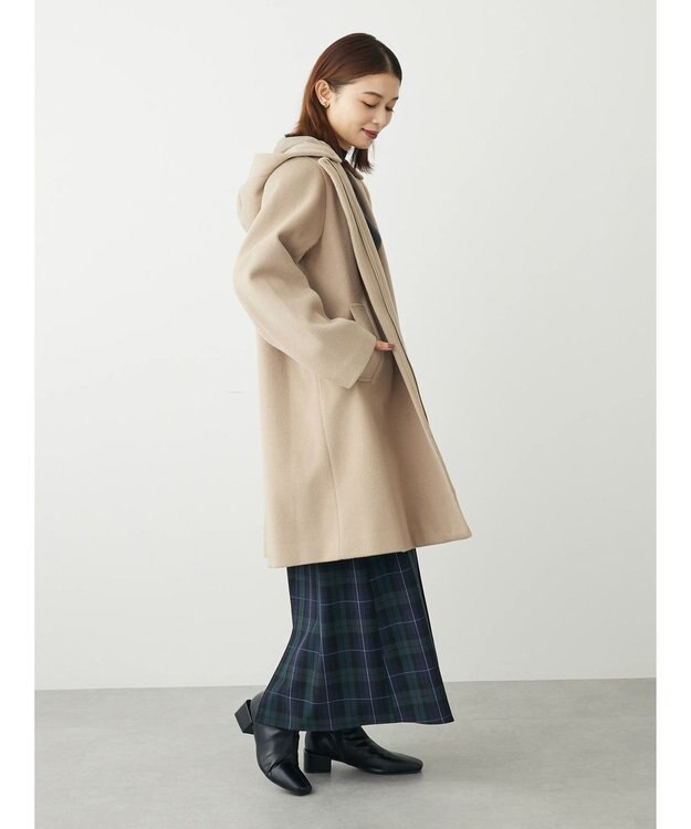 Green Parks ２ｗａｙフード取り外し比翼コート Beige