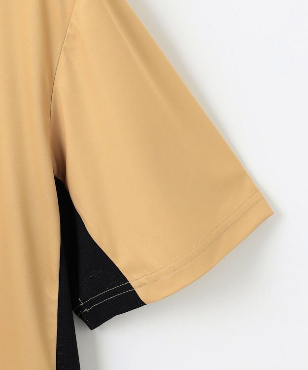 PW CIRCULUS 【吸水速乾 / UV遮蔽率96.3% UVカット / ストレッチ】【MEN】メッシュコンビモックネックT ゴルフ ベージュ系