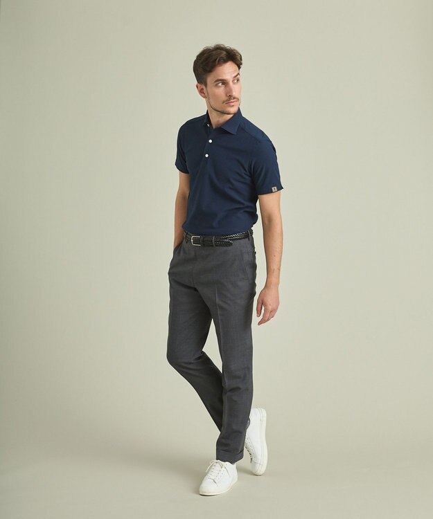 GOTAIRIKU ロングセラー【洗える/折り目加工/シワになりにくい/ウエストアジャスター】ウォッシャブル サマーウール100％パンツ_定番色(ノータック)23/24年モデル ミディアムグレー系