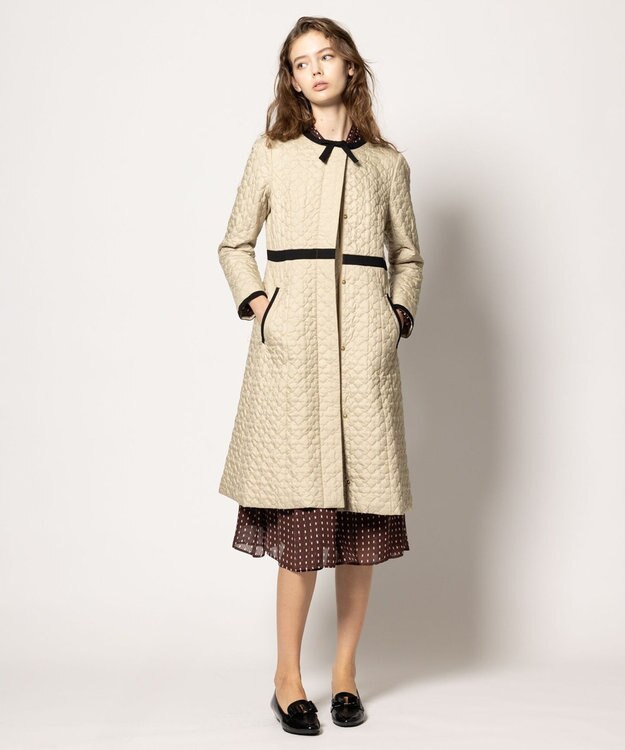 TOCCA 【消臭・洗える】CLOVER CARPET キルト中綿ロングコート ベージュ系