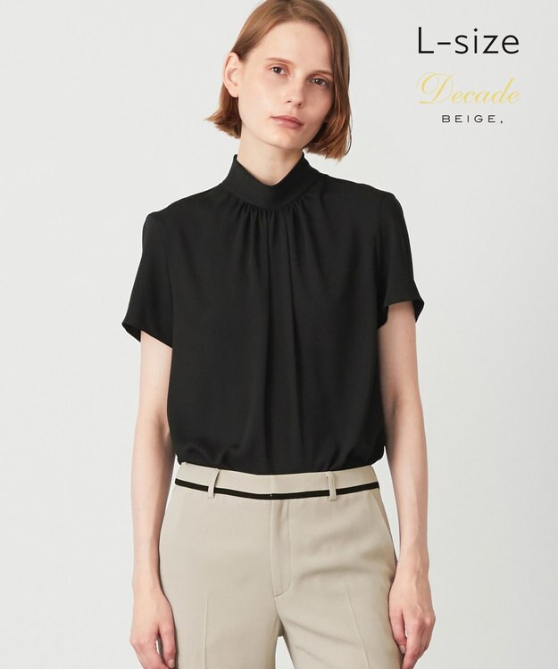 BEIGE， 【L-size】EVA / ハイネックブラウス Black