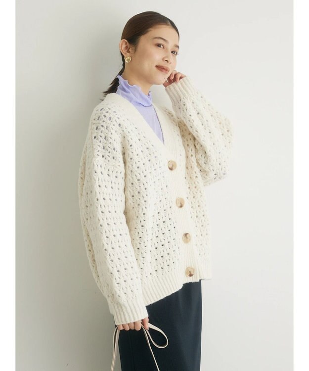 Green Parks ・Ｐｅｔｉｔ　Ｆｌｅｕｒ　スカシアミニットカーディガン Ivory