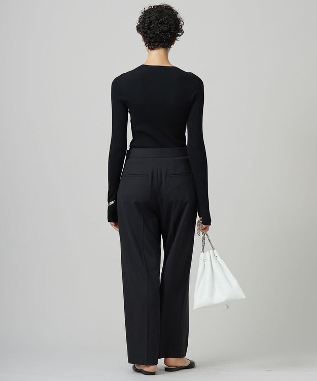 ICB L 【CLASSY.1月号掲載・洗える】ハイゲージリブベーシック プルオーバーニット ブラック系