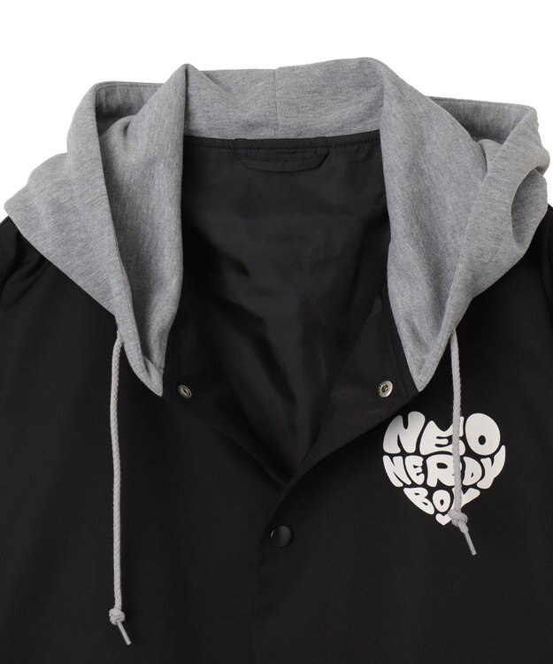 WEGO 【ユニセックス着用ITEM】グラフィックフードスタジャン ブラック