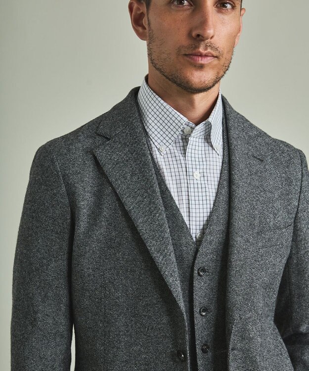 GOTAIRIKU 【形態安定】PREMIUMPLEATS_ボタンダウンカラー 通年ドレスシャツ ライトグレー系4