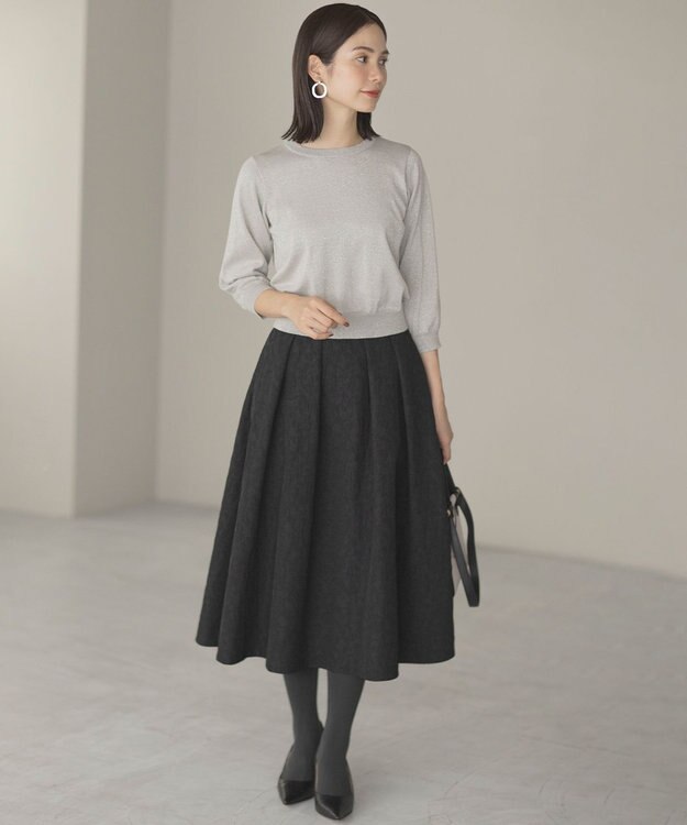 組曲 【WEB限定・2SET】ラメ入りアンサンブルニット シルバー系