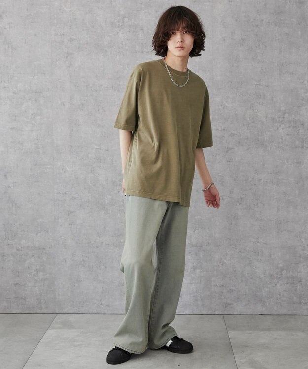 WEGO 【ユニセックス着用ITEM/綿100%/XSSMLサイズ展開】リラックスフィットコットンT カーキ