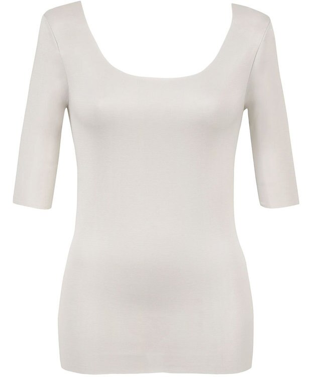 Wing インナー 【綿の贅沢オーガニック　フラットタイプ】 オーガニックコットン混素材 ひびきにくくさらっと薄くて軽い ５分袖 EL1548 ウイング／ワコール シェルベージュ