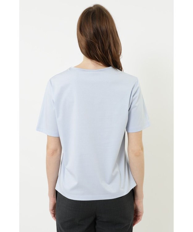 DAKS クールローレル丸首カットソー ライトブルー