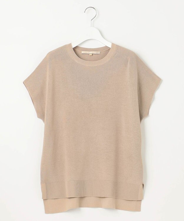 自由区 【WEB限定・洗える・XSサイズあり】ハイツイストコットンアセテート畦編み ニット ベージュ系