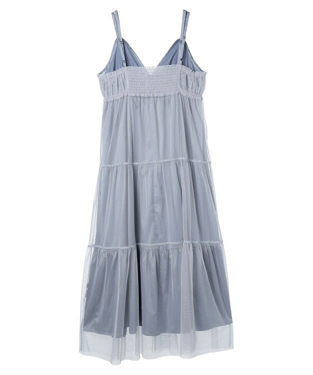 earth music&ecology ＳＥＴ２点ティアードペチドレス＋チュールワンピース Blue