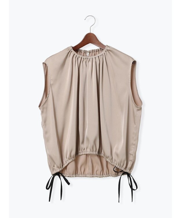 Te chichi サテンサイドリボンブラウス ベージュ