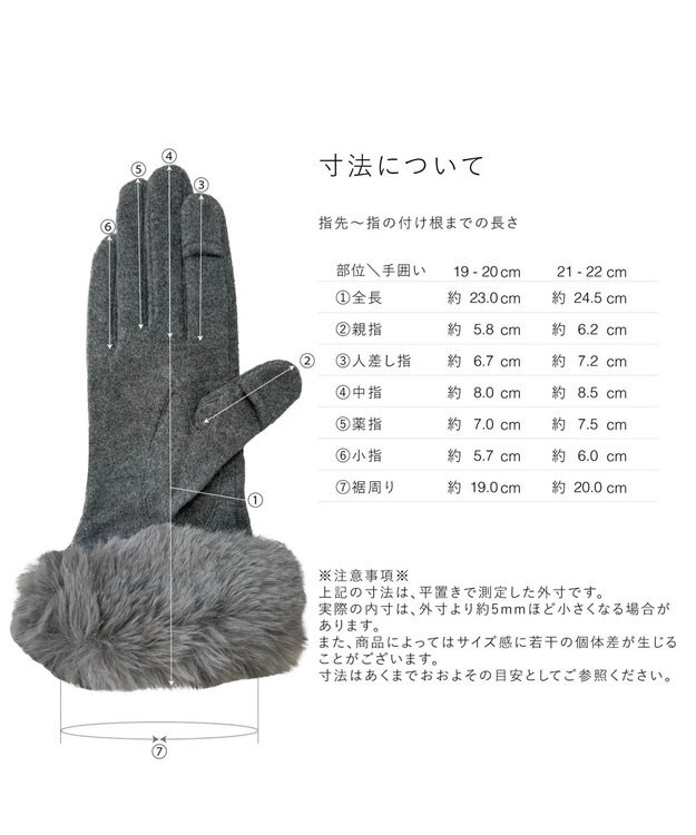 ORuKuBET 【オンワード・クローゼット限定】パールリング風エコファージャージグローブ (WOMEN)【スクワラン加工 / 抗菌機能・タッチパネル対応】 グレー