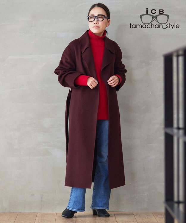 ICB 【ICB×tamachan_style コラボ】スタイルアップ フレアデニム ライトインディゴ系