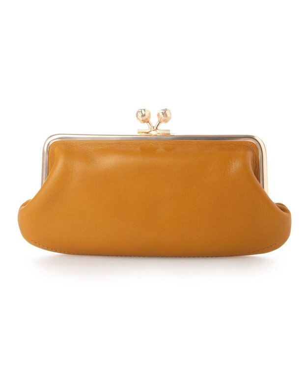 UNBILLION perche フラグメントケース付きアンティーク調ガマグチ長財布 マスタード