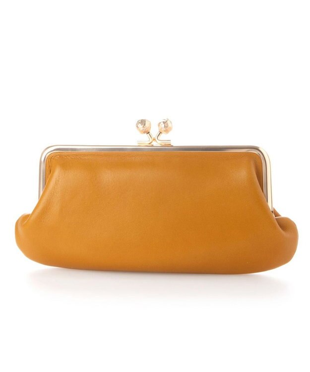 UNBILLION perche フラグメントケース付きアンティーク調ガマグチ長財布 マスタード