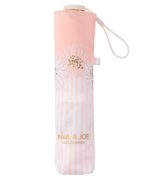 MOONBAT ポール＆ジョー アクセソワ 折りたたみ傘 【超軽量】ストライプ×クリザンテーム ピーチ