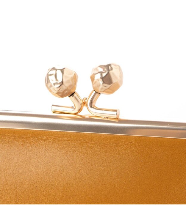 UNBILLION perche フラグメントケース付きアンティーク調ガマグチ長財布 マスタード