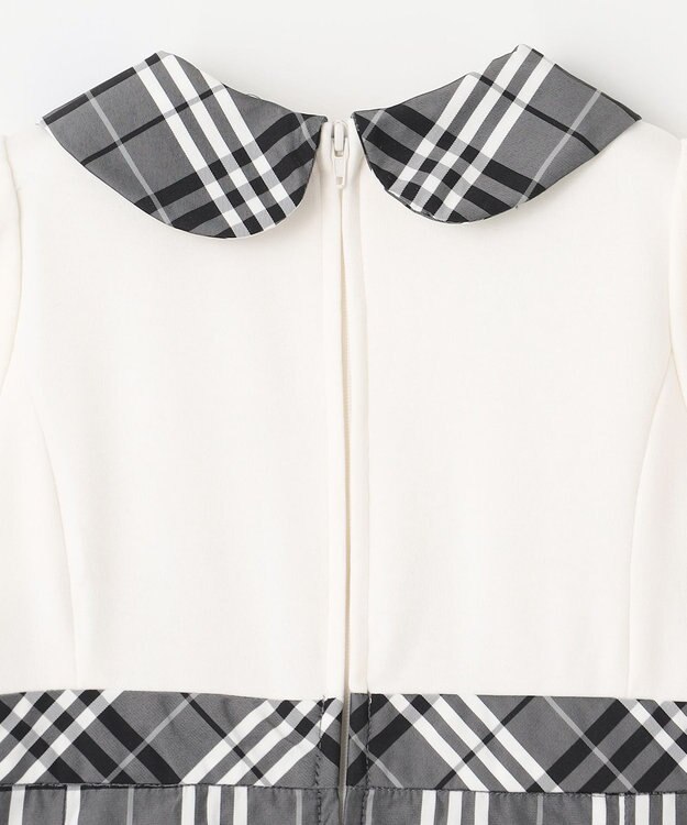 組曲 KIDS 【100㎝】チェックタフタドッキング ワンピース モノトーン系