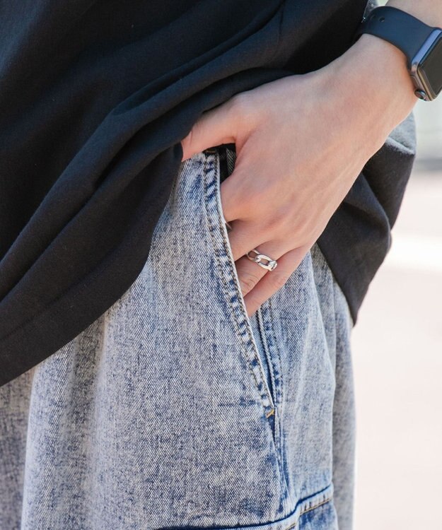 WEGO デニムカーゴパンツ デニム淡加工色