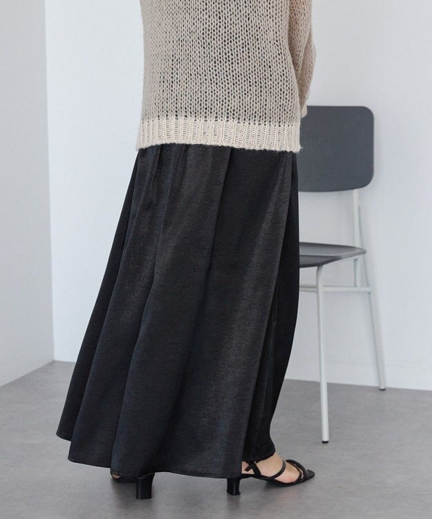 AMERICAN HOLIC 【選べる丈2サイズ】マットサテンスカーチョ Black