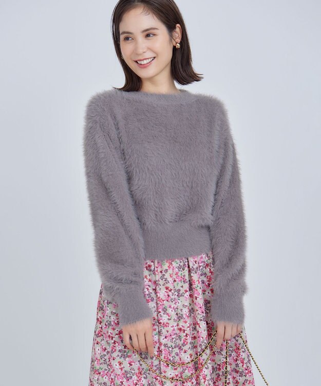 組曲 ナイロンファー ニット モカブラウン系