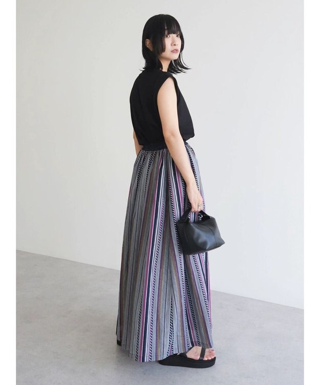 Green Parks ・ＥＬＥＮＣＡＲＥ　ＤＵＥ　マルチストライプスカート Pink