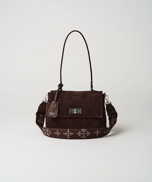 russet スエードフラップミニトートバッグ(CE-1722-WEB) D.Brown